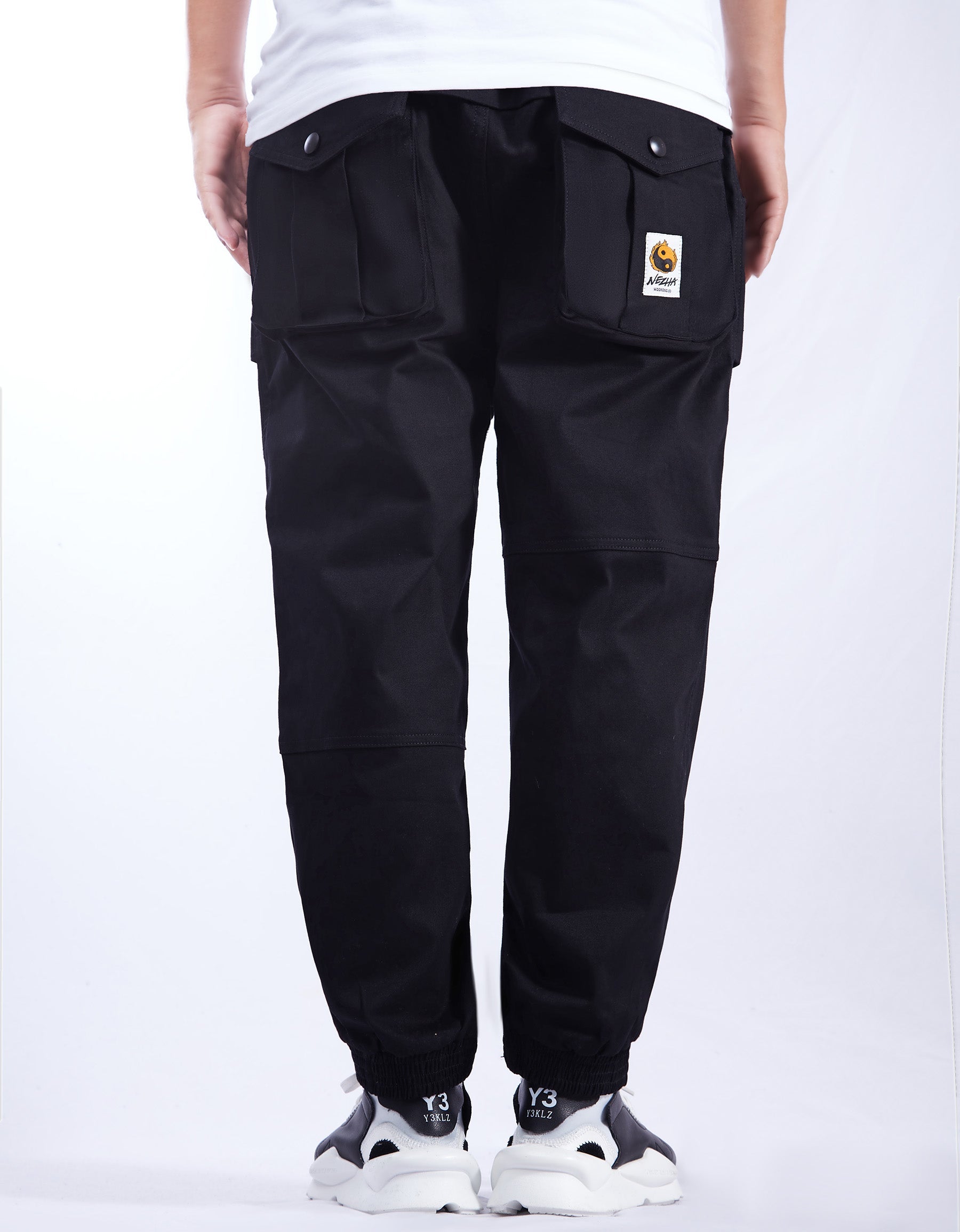 IBP332 Yin Yang Black Cargo Pants