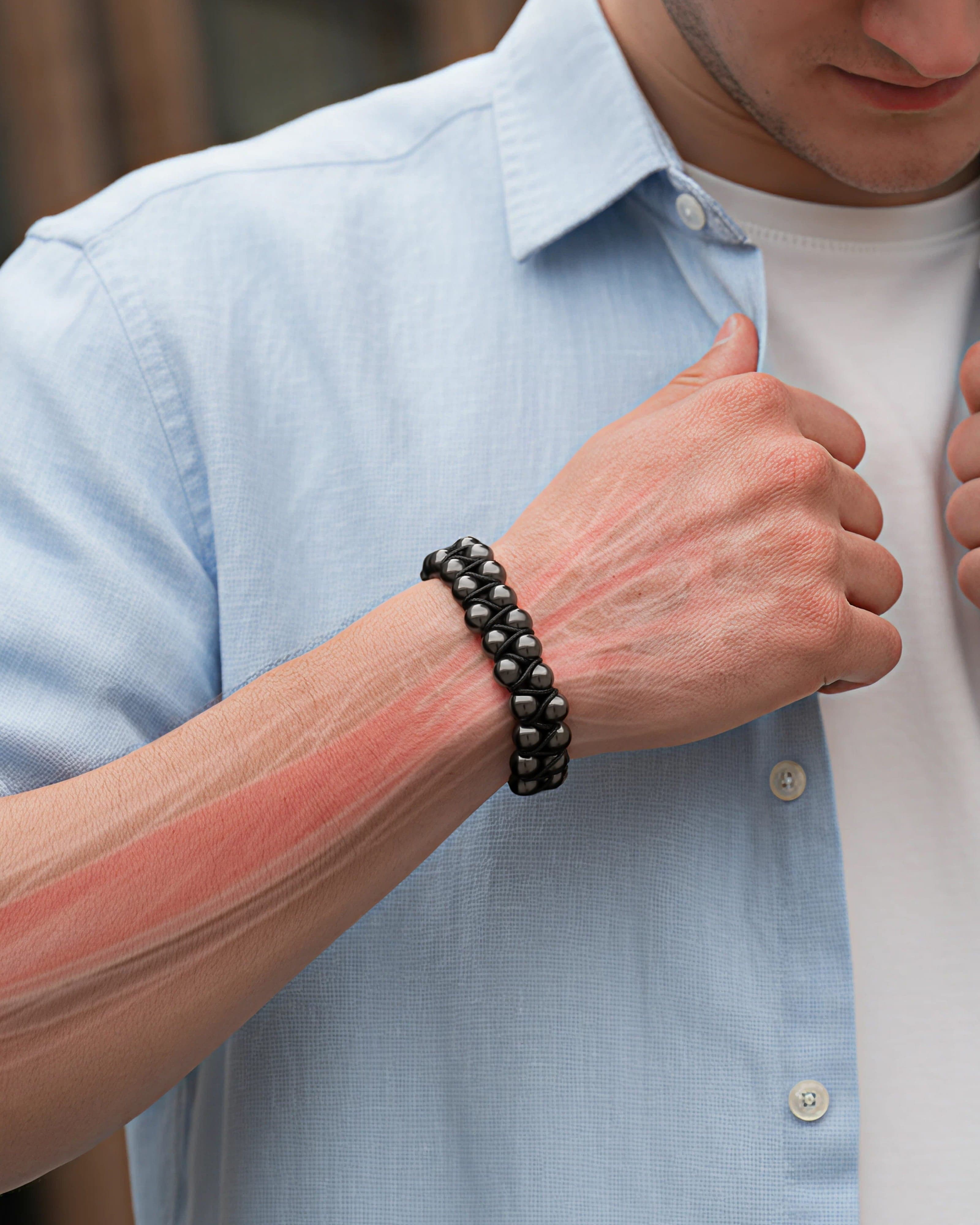 High Power Magnetic Hematite Bracelet Double Row